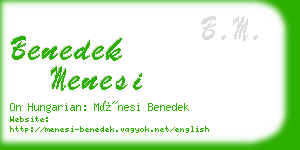 benedek menesi business card